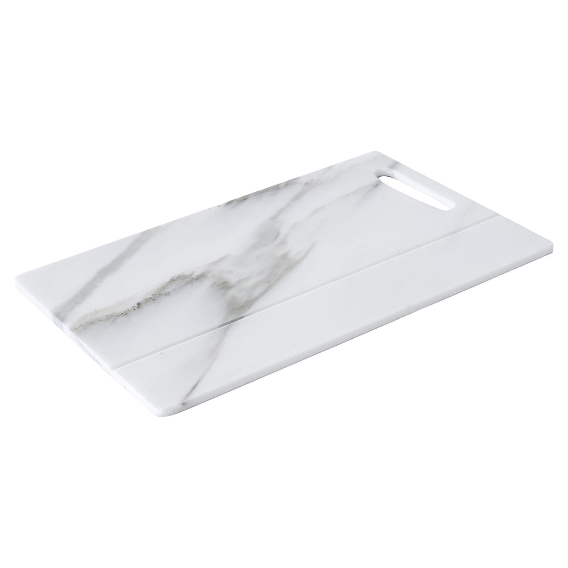 White Carrara marble big squared chopping board For Sale