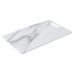 White Carrara marble big squared chopping board