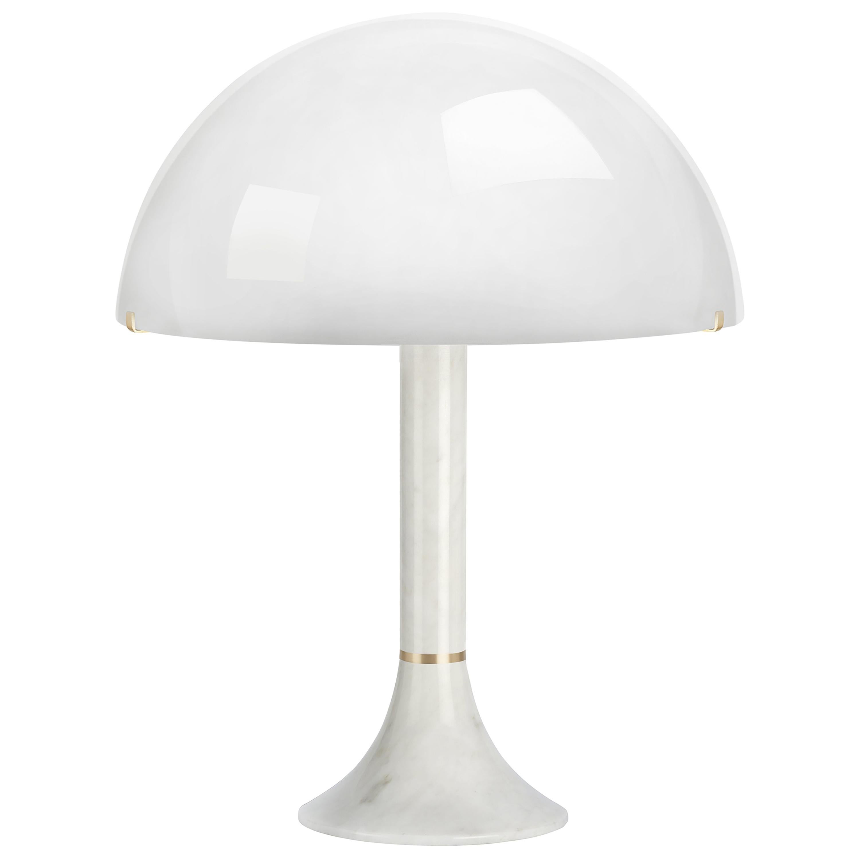 White Carrara Marble Bloomsbury Table Lamp by CTO Lighting For Sale