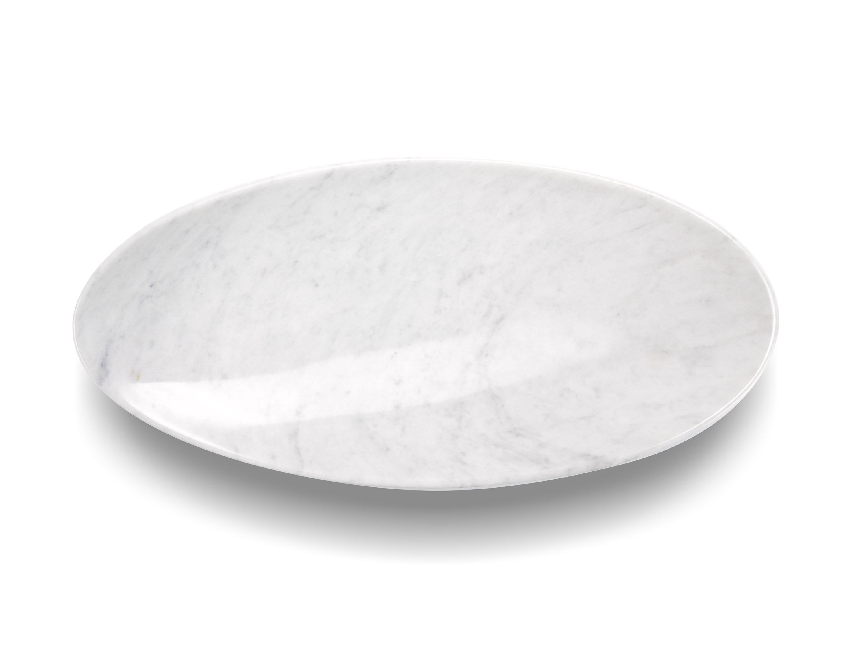Italian White Carrara Marble Bowl Vase Vessel Centerpiece Hand Carved Design For Sale