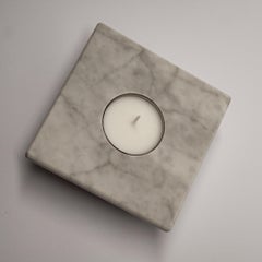Portavelas de Mármol Blanco de Carrara Diseño Contemporáneo Regalo Día de la Madre España