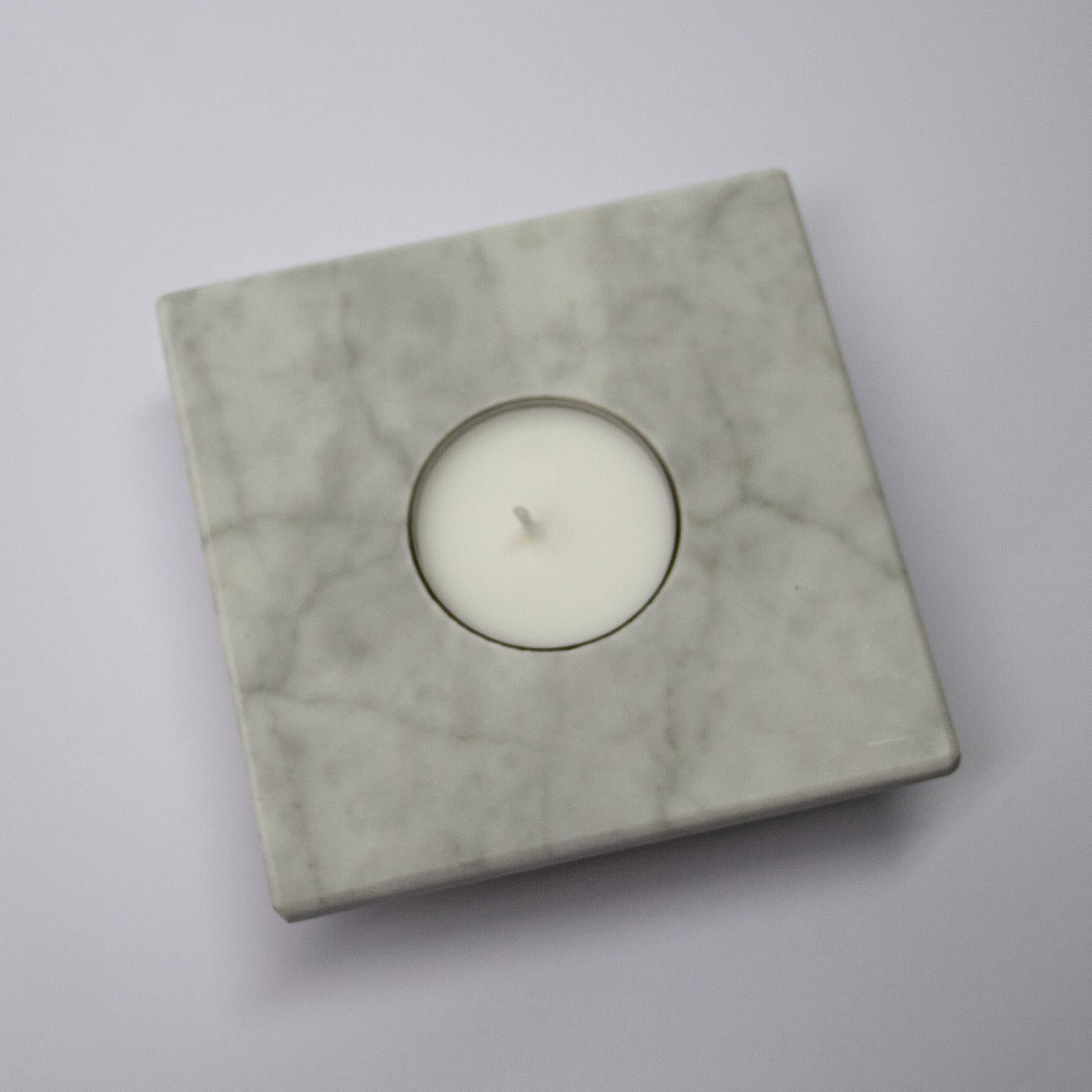 Kerzenständer aus weißem Carrara-Marmor Contemporary Design Muttertagsgeschenk Spanien (Spanisch) im Angebot