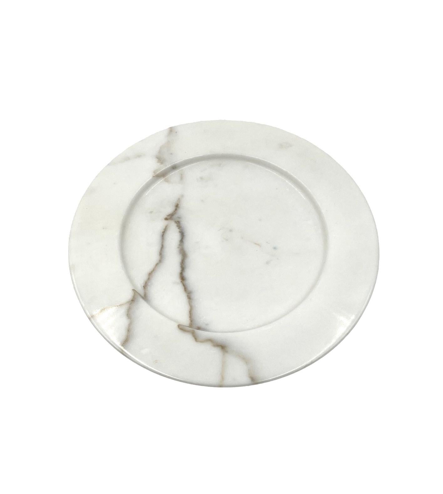 White Carrara marble centerpiece / plate, Up&Up Italy, 1970s For Sale 3