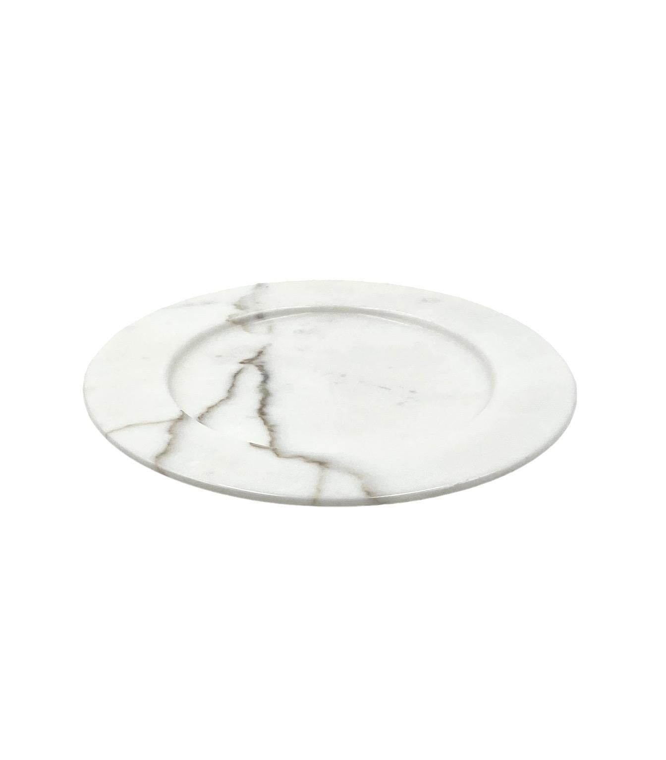White Carrara marble centerpiece / plate, Up&Up Italy, 1970s For Sale 7
