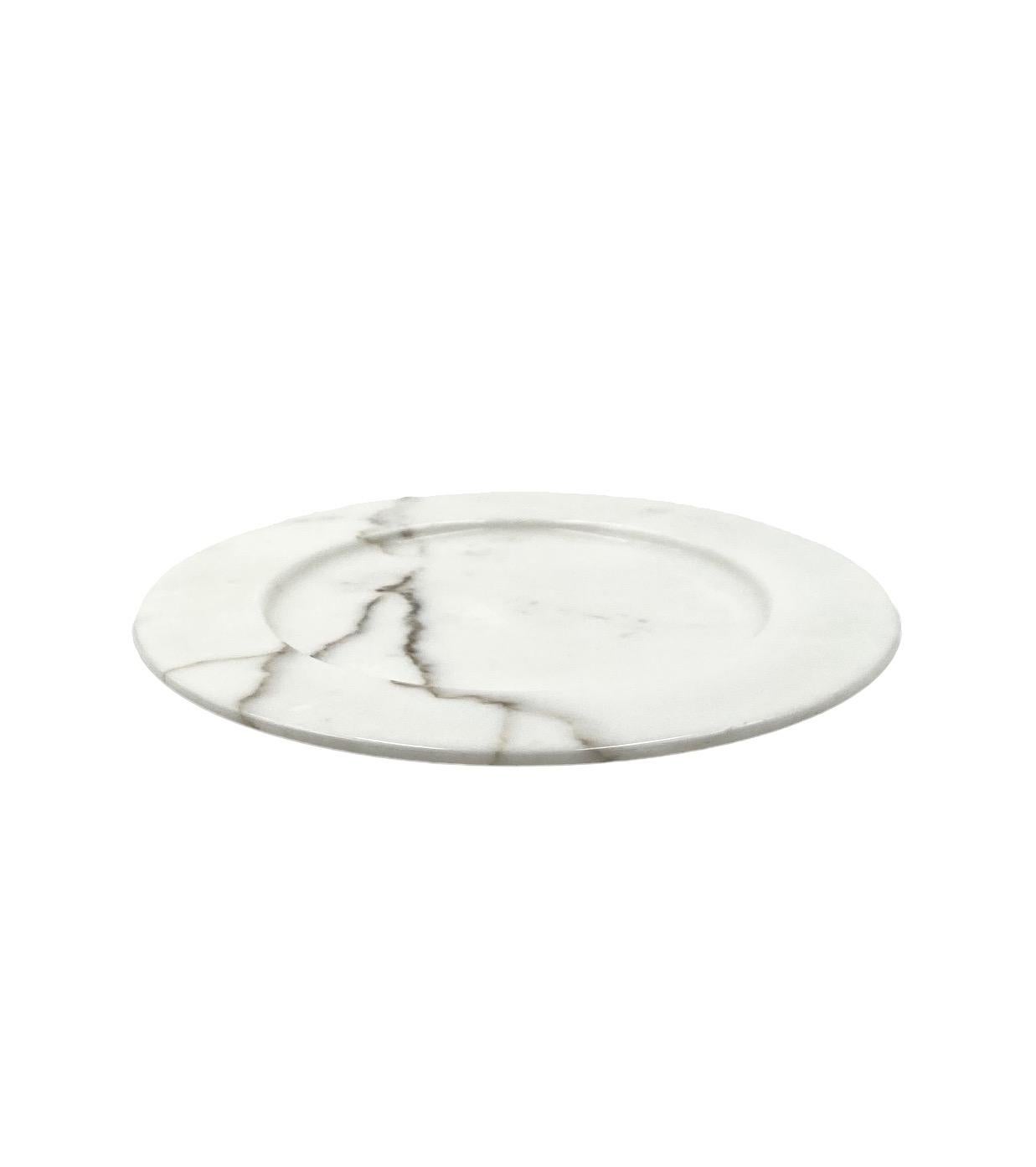 White Carrara marble centerpiece / plate, Up&Up Italy, 1970s For Sale 2