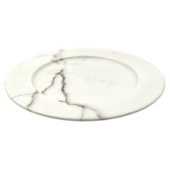 Vintage White Carrara marble centerpiece / plate, Up&Up Italy, 1970s