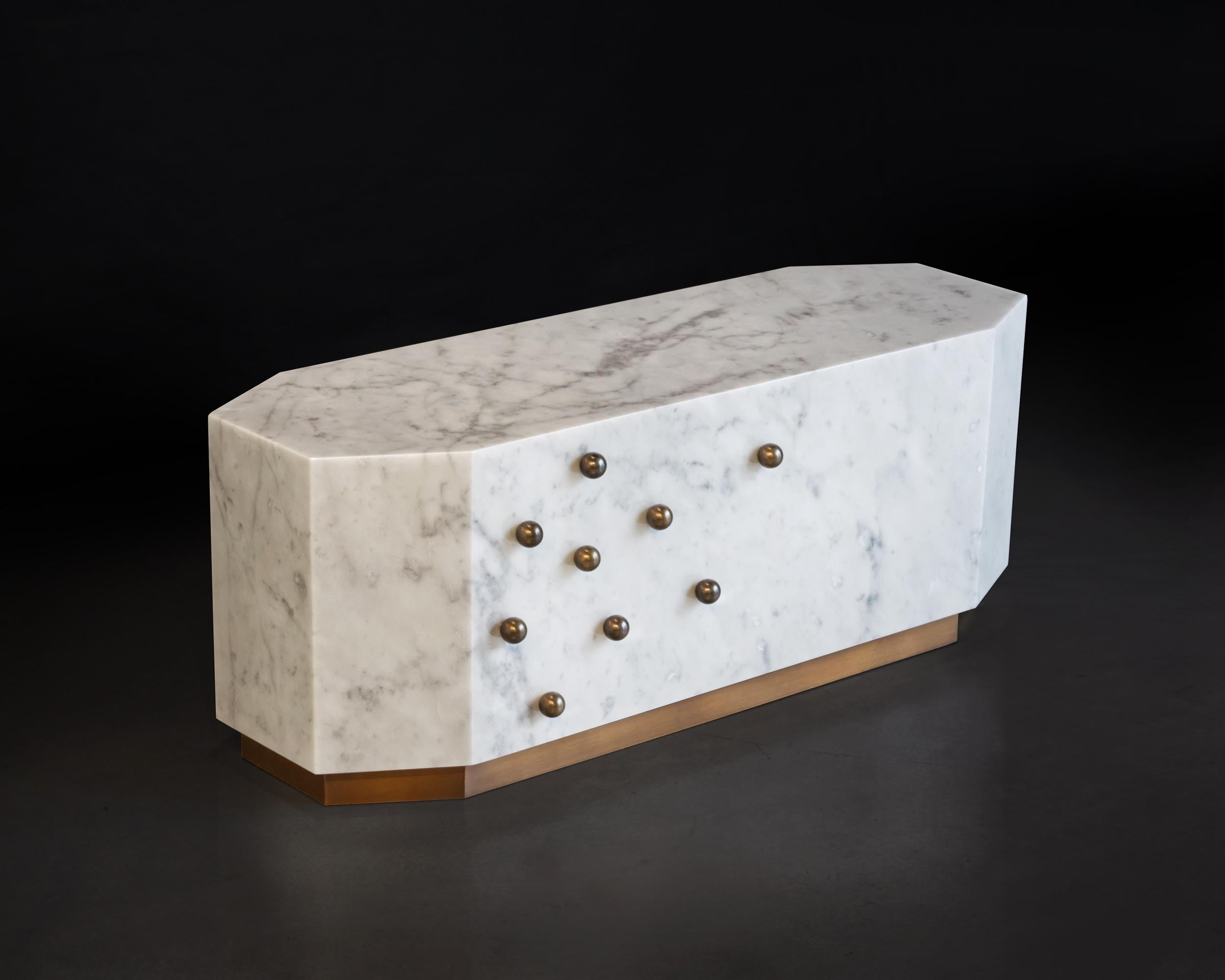 Italian White Carrara Marble Coffe Table