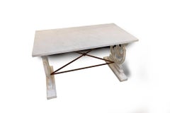 White Carrara Marble Console Table or Work Table.