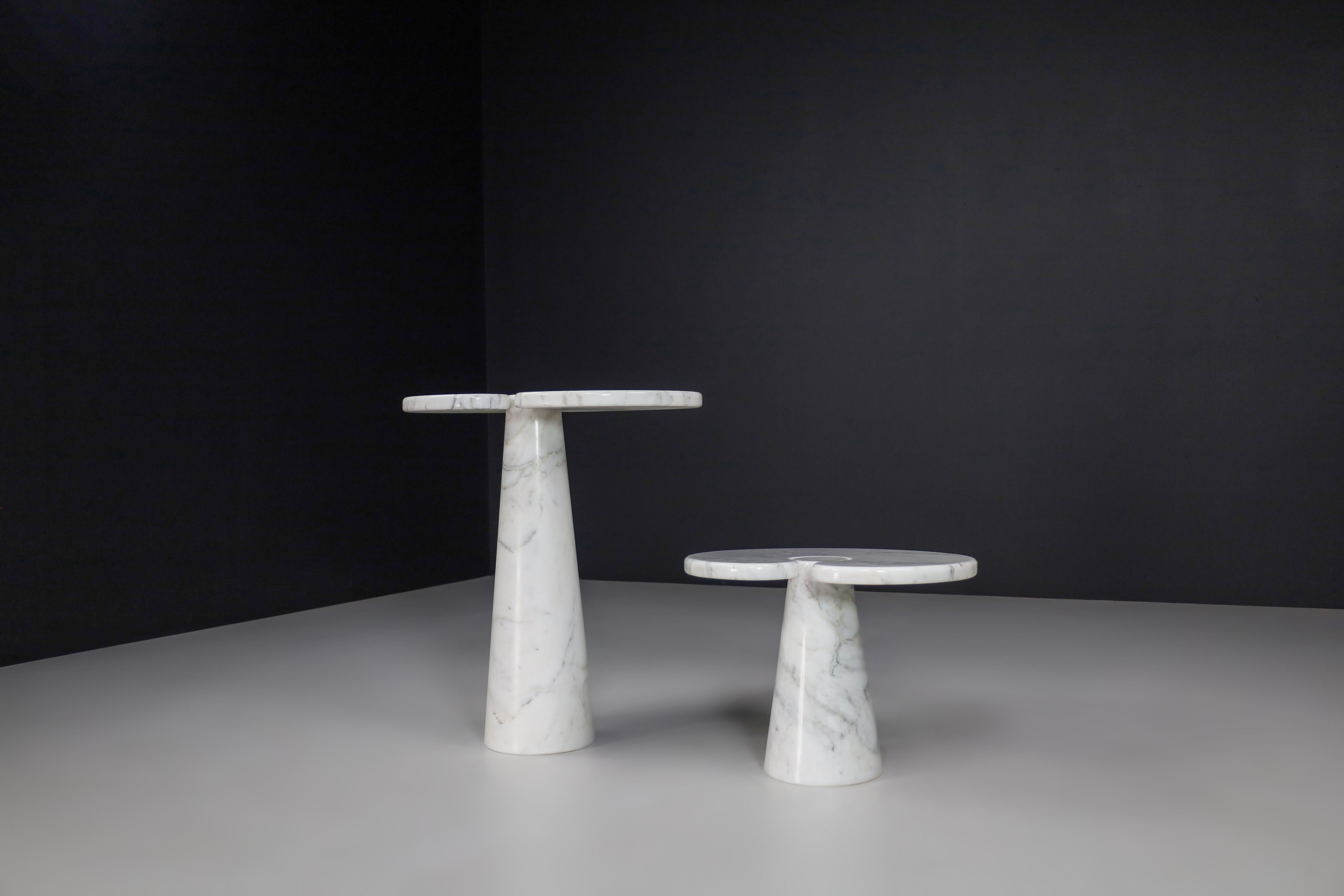 White Carrara Marble Console Tables Model ''Eros'' by Angelo Mangiarotti Italy For Sale 5