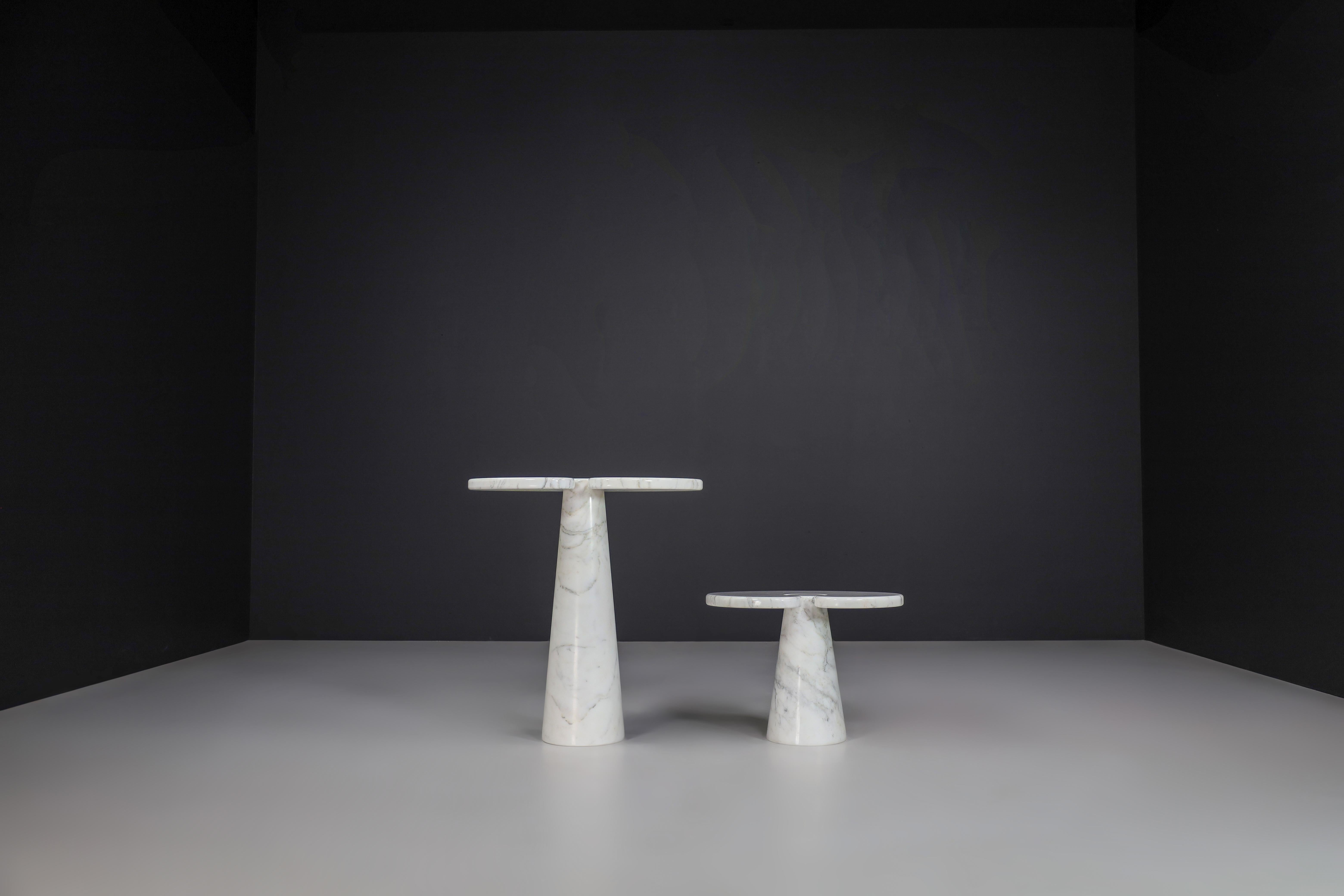 Konsolentische aus weißem Carrara-Marmor, Modell ''Eros'' von Angelo Mangiarotti, Italien im Angebot 7