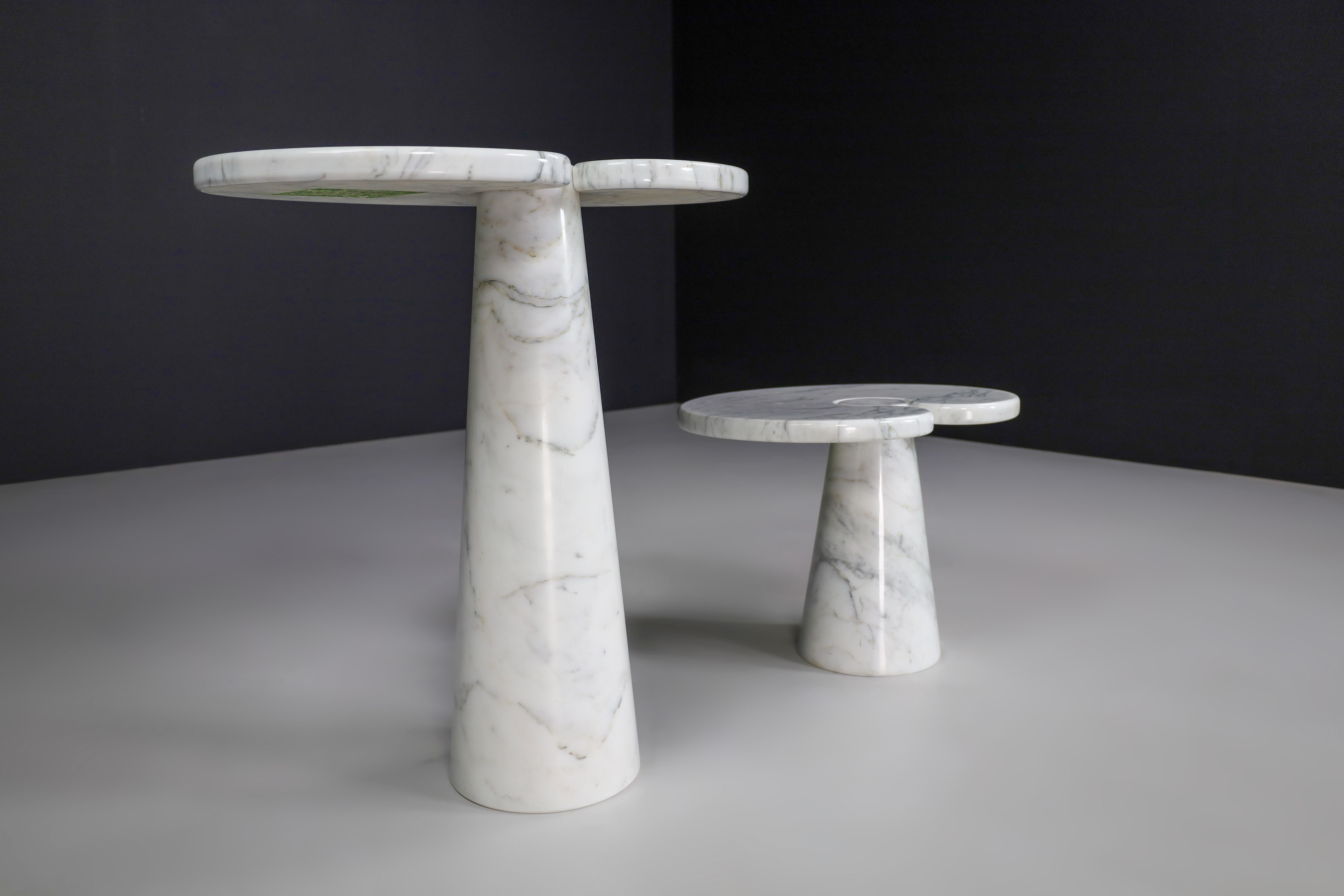 White Carrara Marble Console Tables Model ''Eros'' by Angelo Mangiarotti Italy For Sale 9