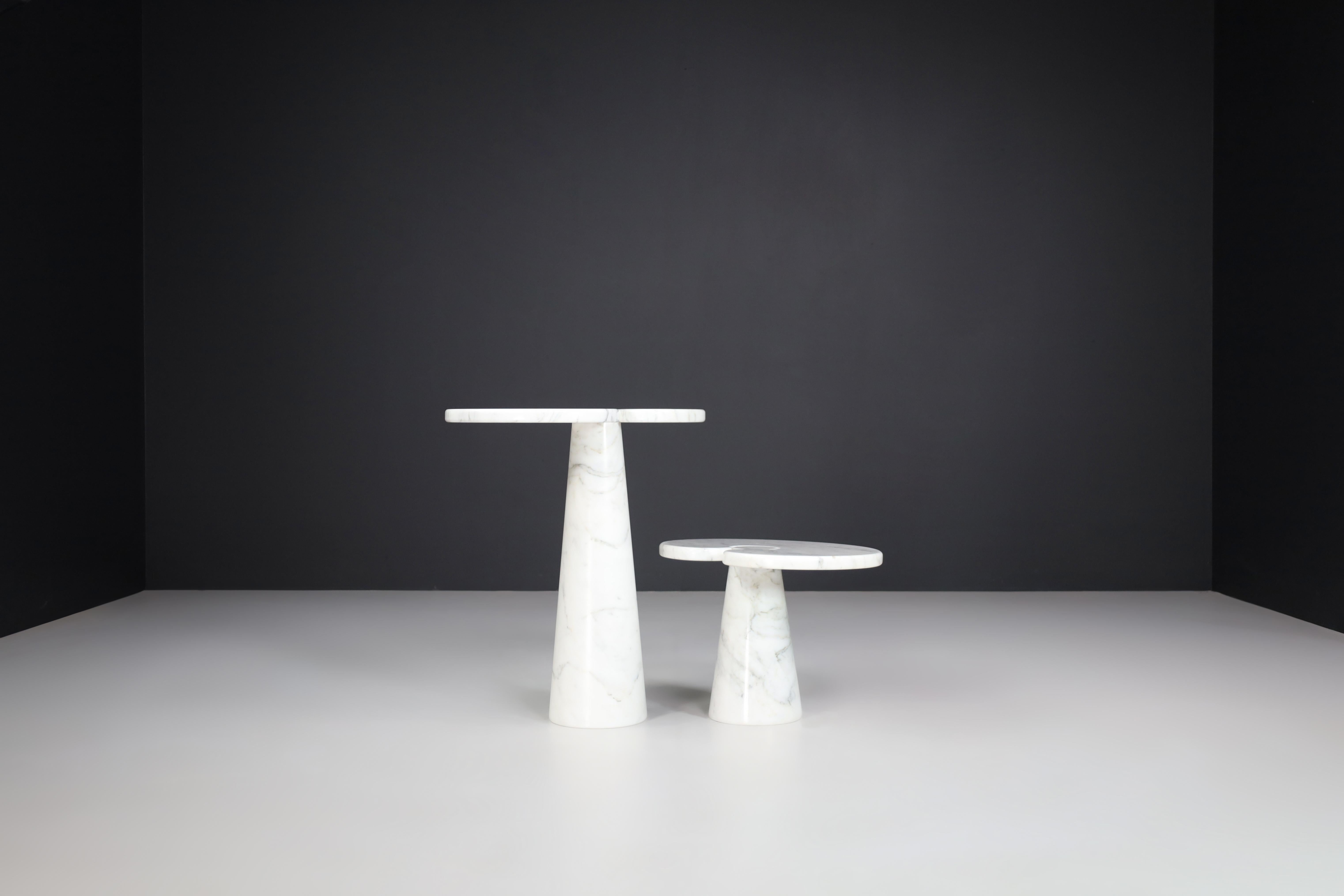 Konsolentische aus weißem Carrara-Marmor, Modell ''Eros'' von Angelo Mangiarotti, Italien im Angebot 2