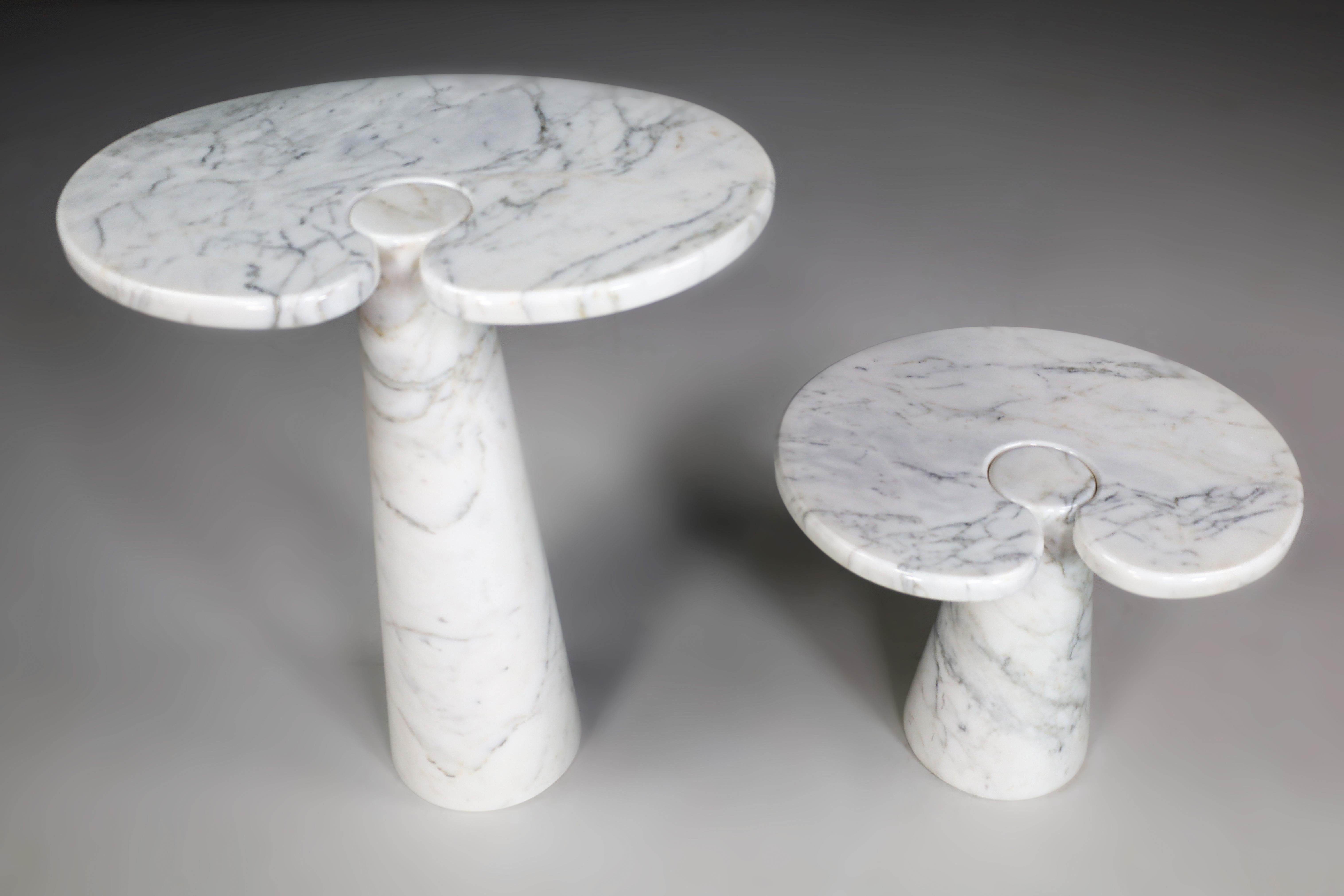 White Carrara Marble Console Tables Model ''Eros'' by Angelo Mangiarotti Italy For Sale 3