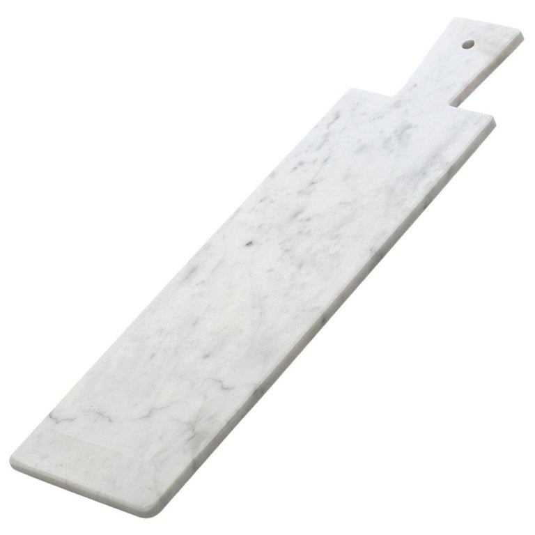 Handmade White Carrara Marble Long Cutting Board For Sale