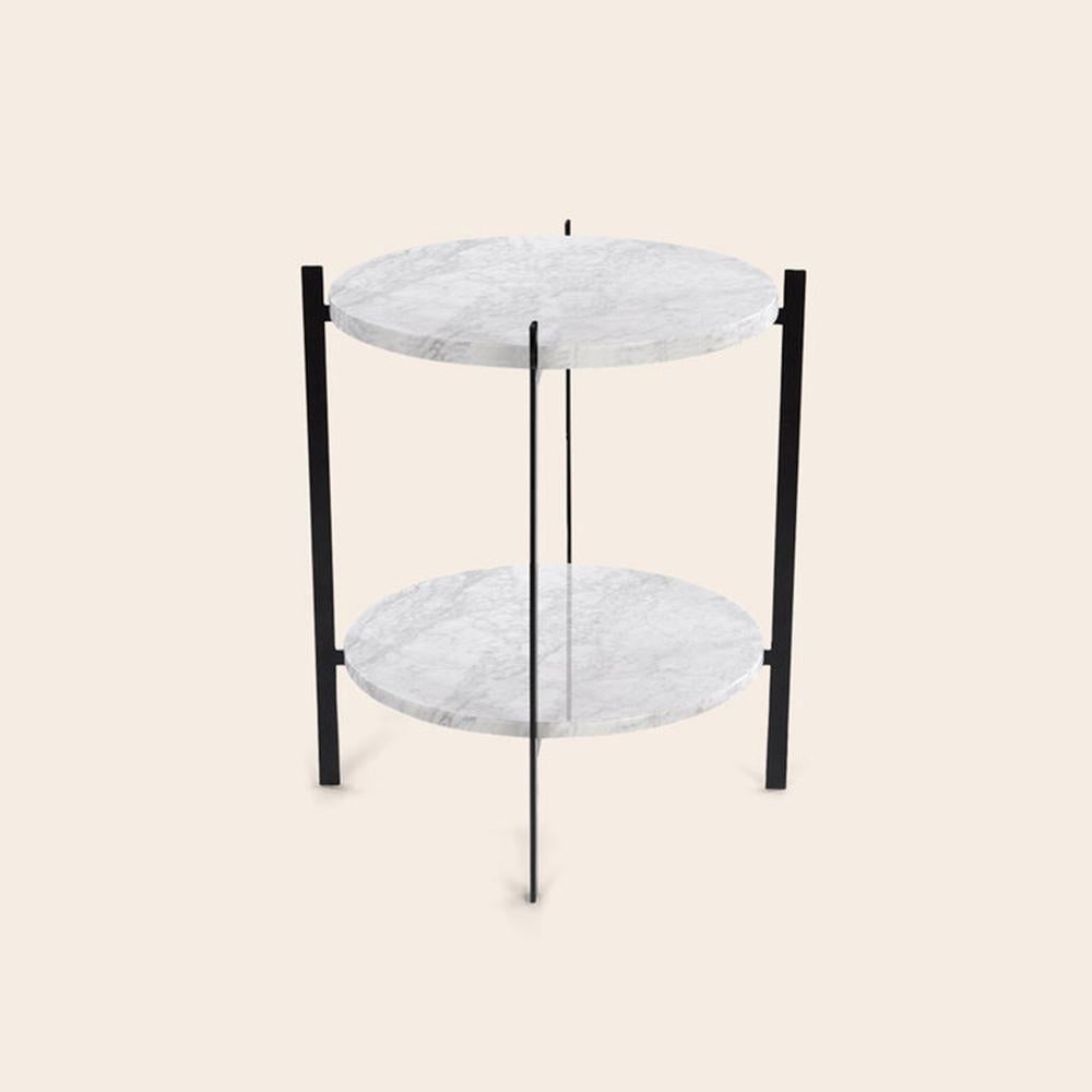 White Carrara Marble Deck Table by OxDenmarq
Dimensions: D 57 x W 57 x H 67 cm
Materials: Steel, White Carrara Marble
Also Available: Different tray conbinations available,

OX DENMARQ is a Danish design brand aspiring to make beautiful