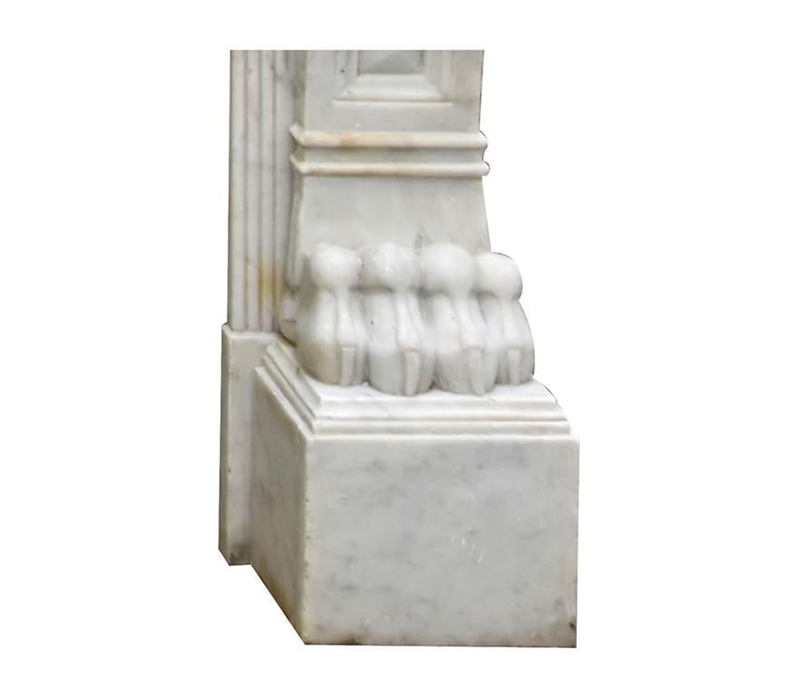 Carrara Marble White carrara marble fireplace mantel 19th Century For Sale