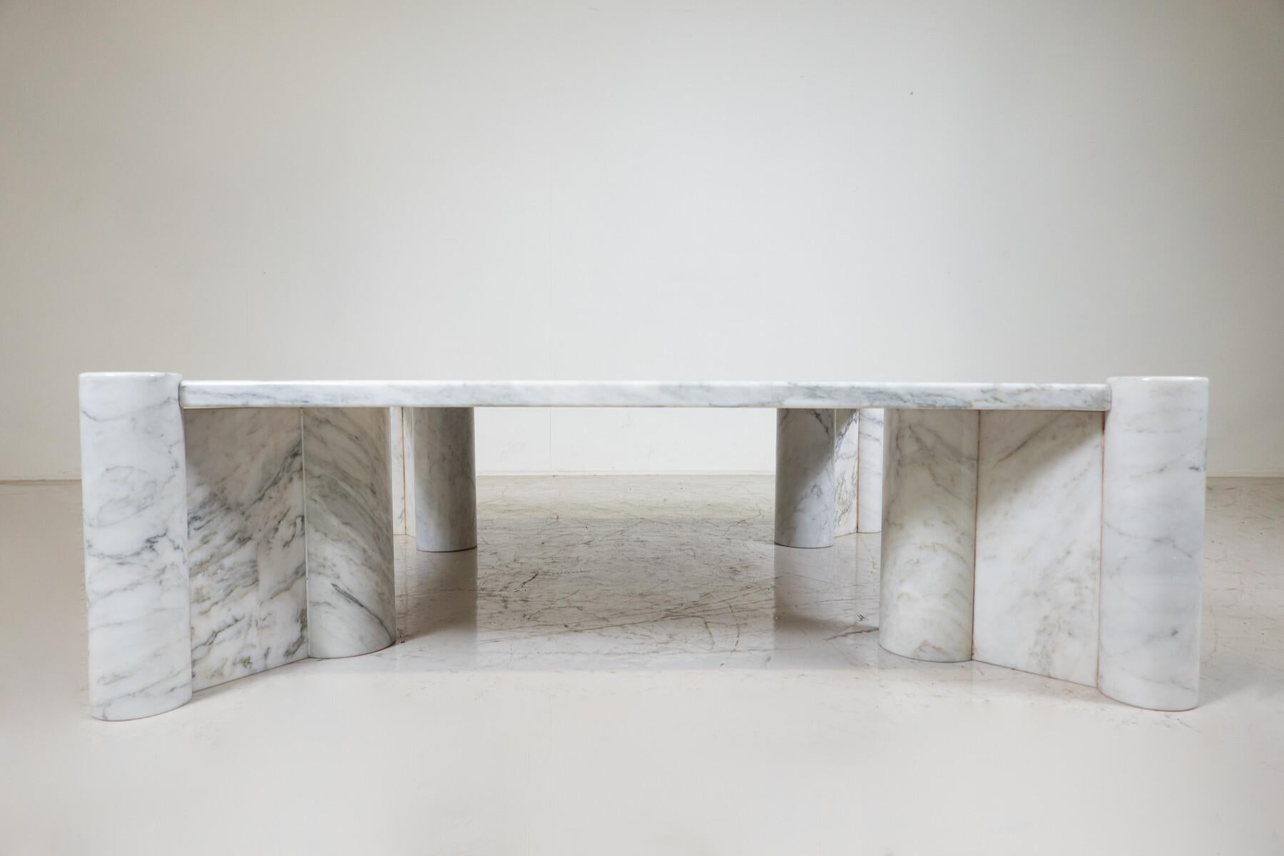 White Carrara Marble Jumbo Coffee Table by Gae Aulenti for Knoll Inc, 1960s 2