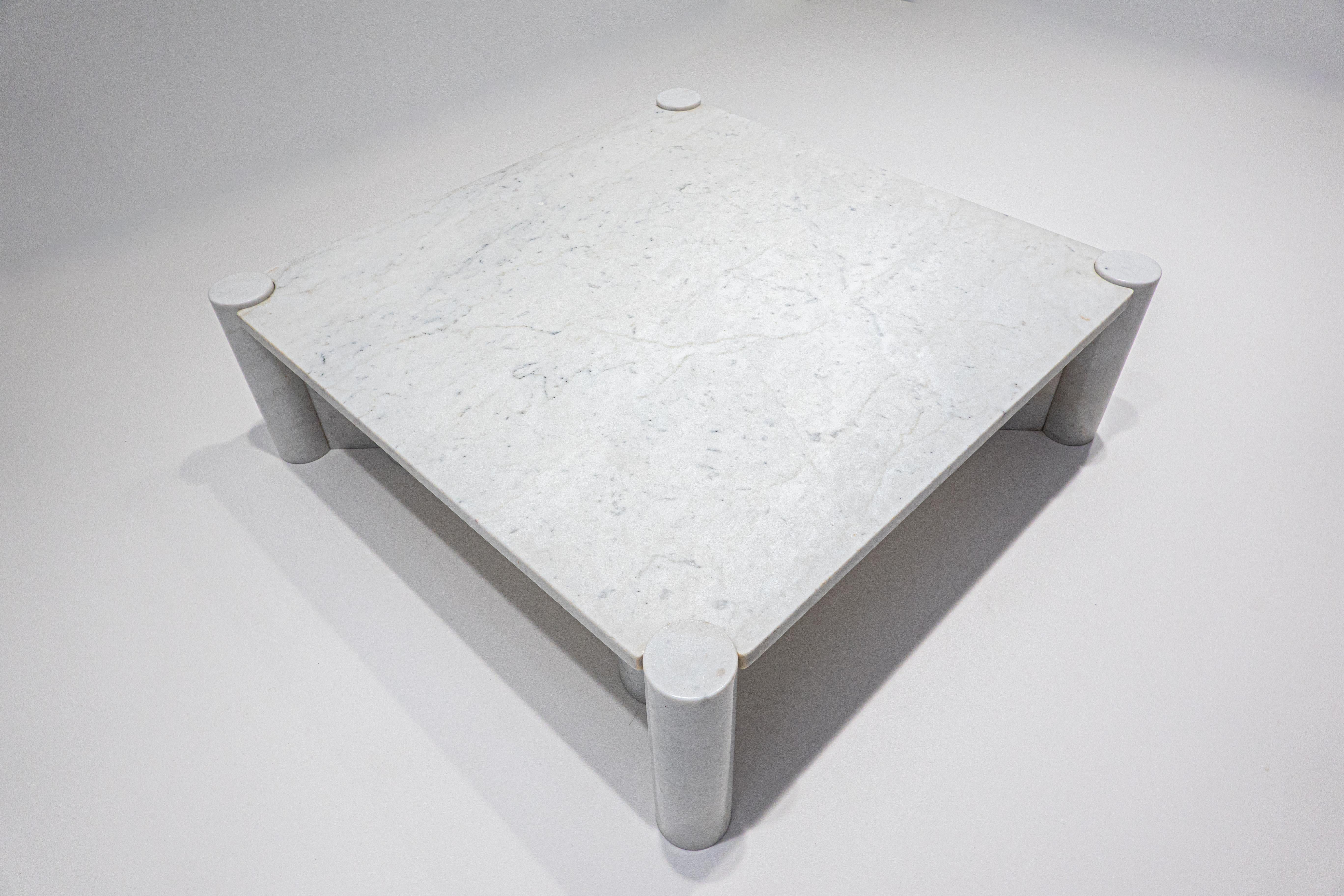 White Carrara Marble Jumbo Coffee Table by Gae Aulenti for Knoll Inc, 1960s 2