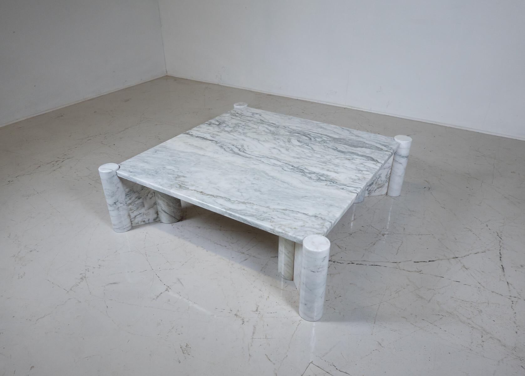 White Carrara Marble Jumbo Coffee Table by Gae Aulenti for Knoll Inc, 1960s 4