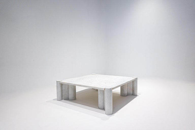 White Carrara Marble Jumbo Coffee Table by Gae Aulenti for Knoll Inc, 1960s 4