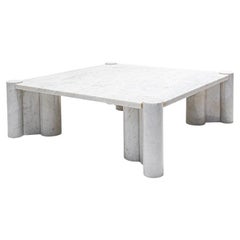 White Carrara Marble Jumbo Coffee Table by Gae Aulenti for Knoll Inc, 1960s