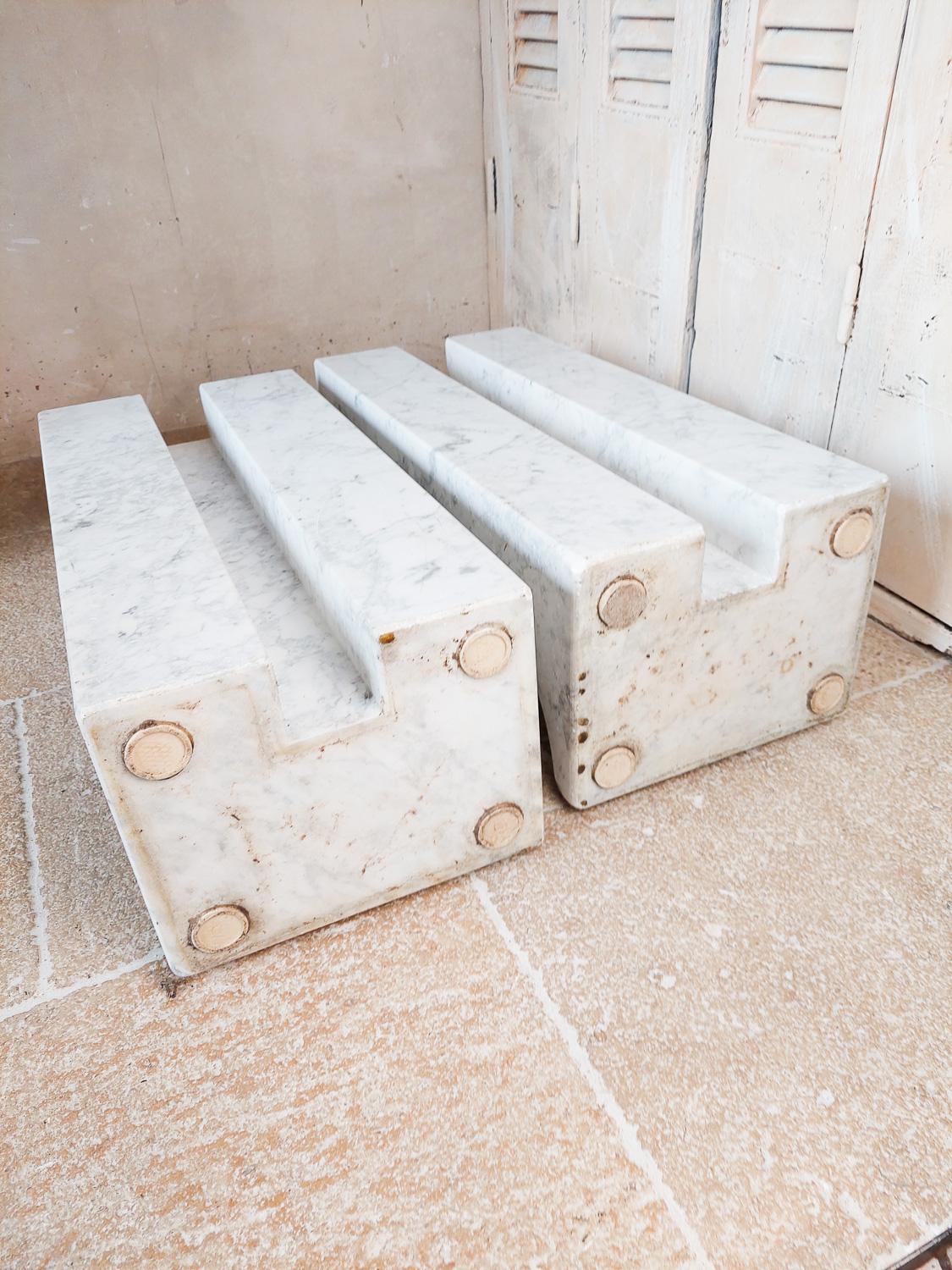 Table de salle à manger ovale en marbre blanc de Carrare par Carlo Scarpa, Italie, 1970 en vente 8