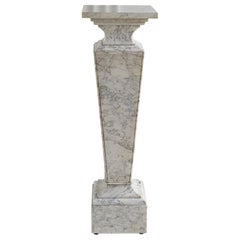 White Carrara Marble Pedestal with Rotating Top