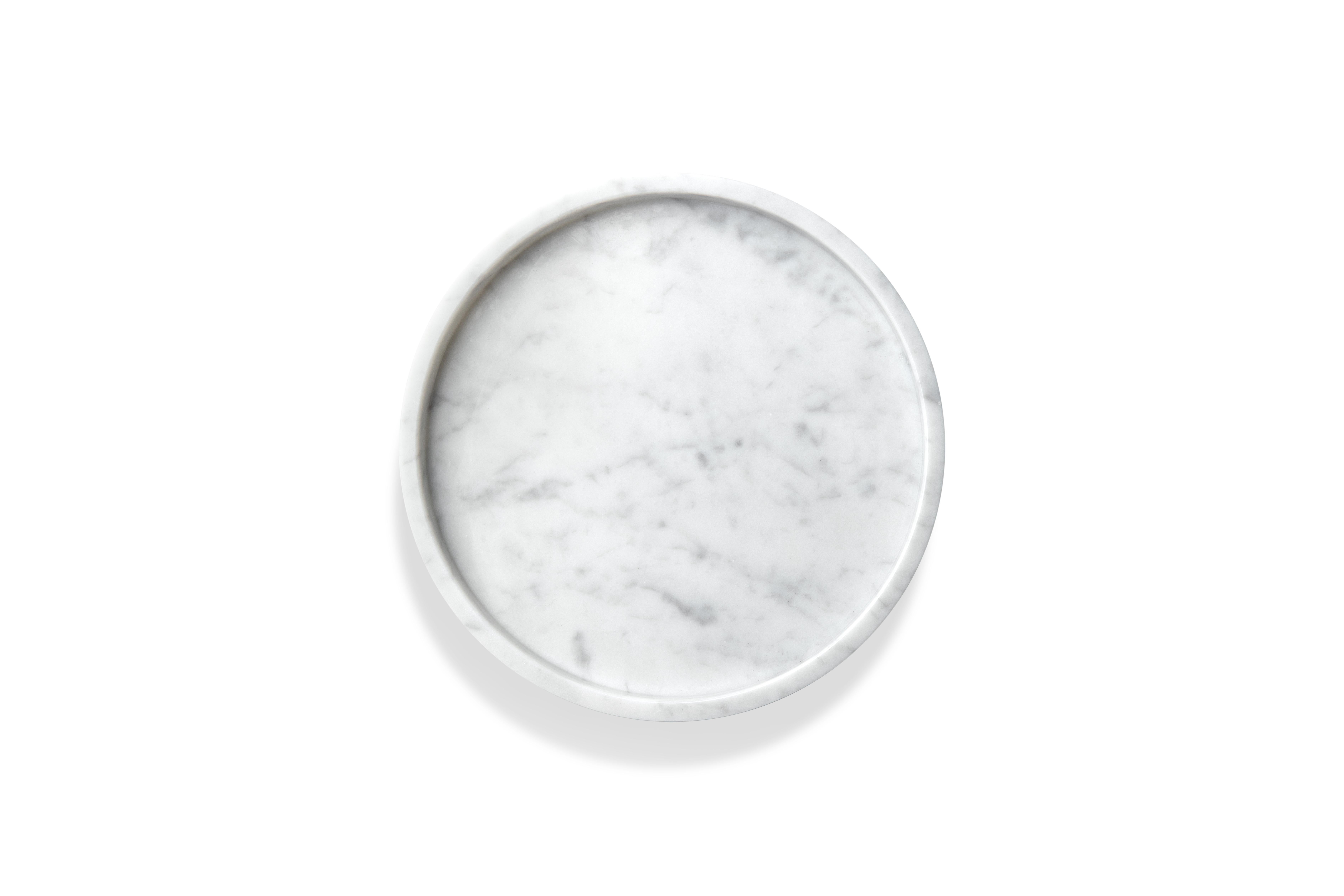 Bandeja redonda de mármol blanco de Carrara Europeo en venta