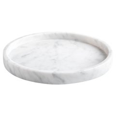 Bandeja redonda de mármol blanco de Carrara