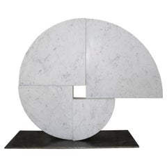 White Carrara Marble Sculpture by Angelo Mangiarotti for Skipper, 1980s