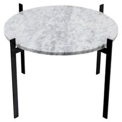 White Carrara Marble Single Deck Table by OxDenmarq