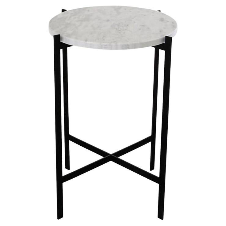 White Carrara Marble Small Deck Table by OxDenmarq