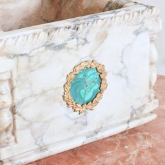 White Carrara Marble Square Planter, France 20th Century