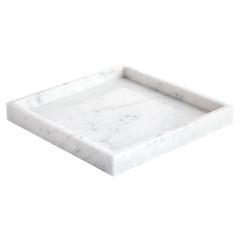 Bandeja cuadrada de mármol blanco de Carrara