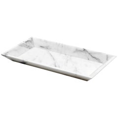Handmade White Carrara Marble Tray / Plate with Edges