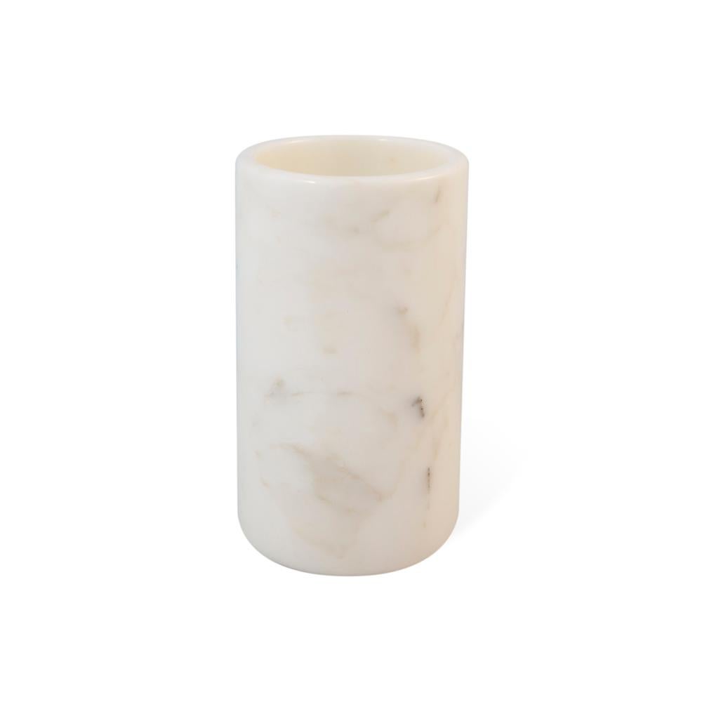 White Carrara marble utensil holder, made in Italy, Carrara.
Each piece is in a way unique (every marble block is different in veins and shades) and handmade by Italian artisans specialized over generations in processing marble. Slight variations