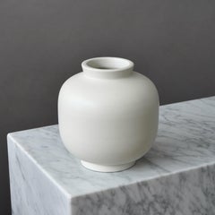 White 'Carrara' Vase by Wilhelm Kage for Gustavsberg, Sweden, 1930s