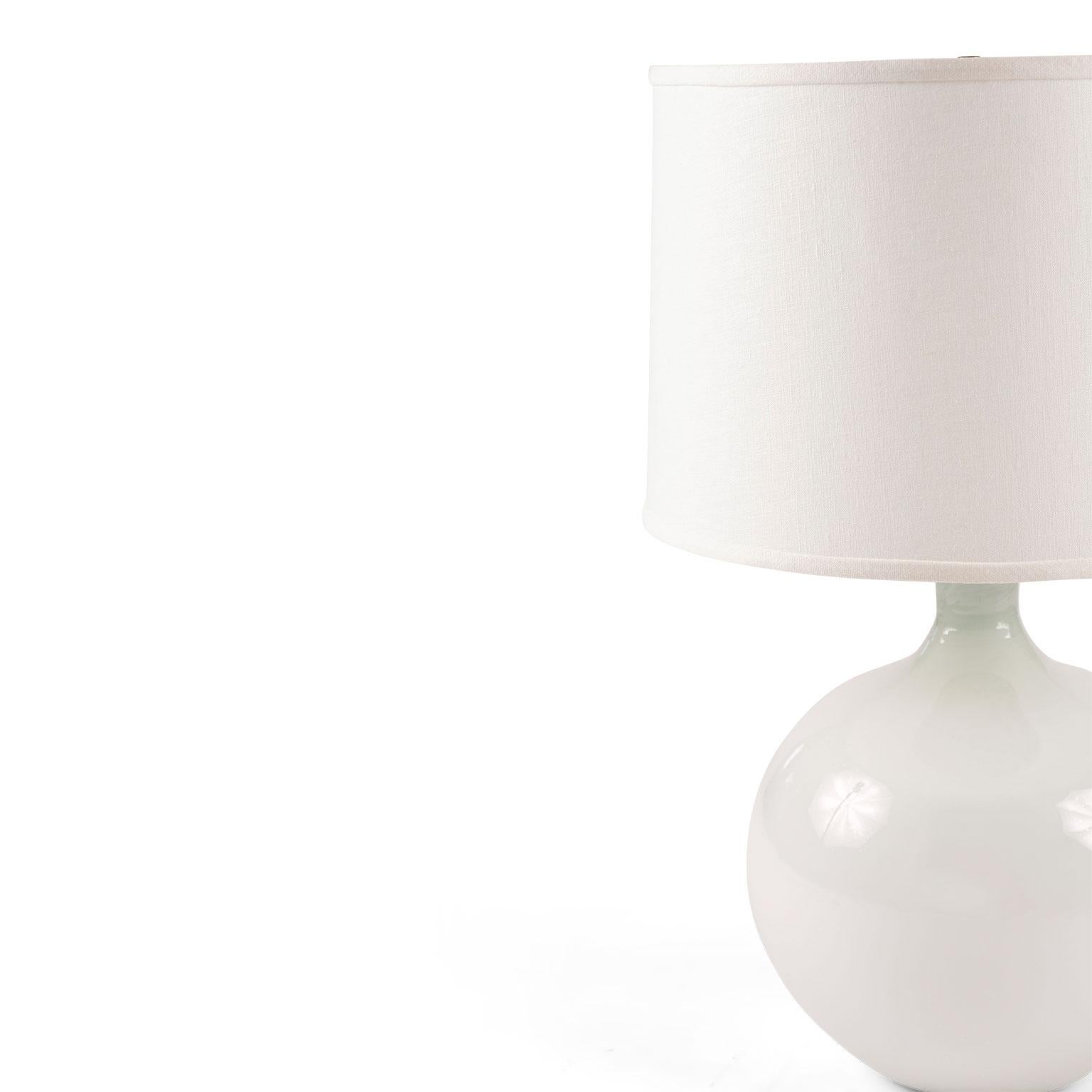 Modern White Cased Glass Spherical Table Lamp