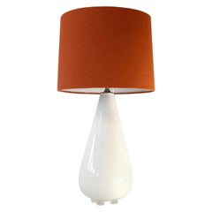 White Cased Glass Table Lamp