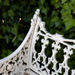 White cast iron garden bench, 20th century