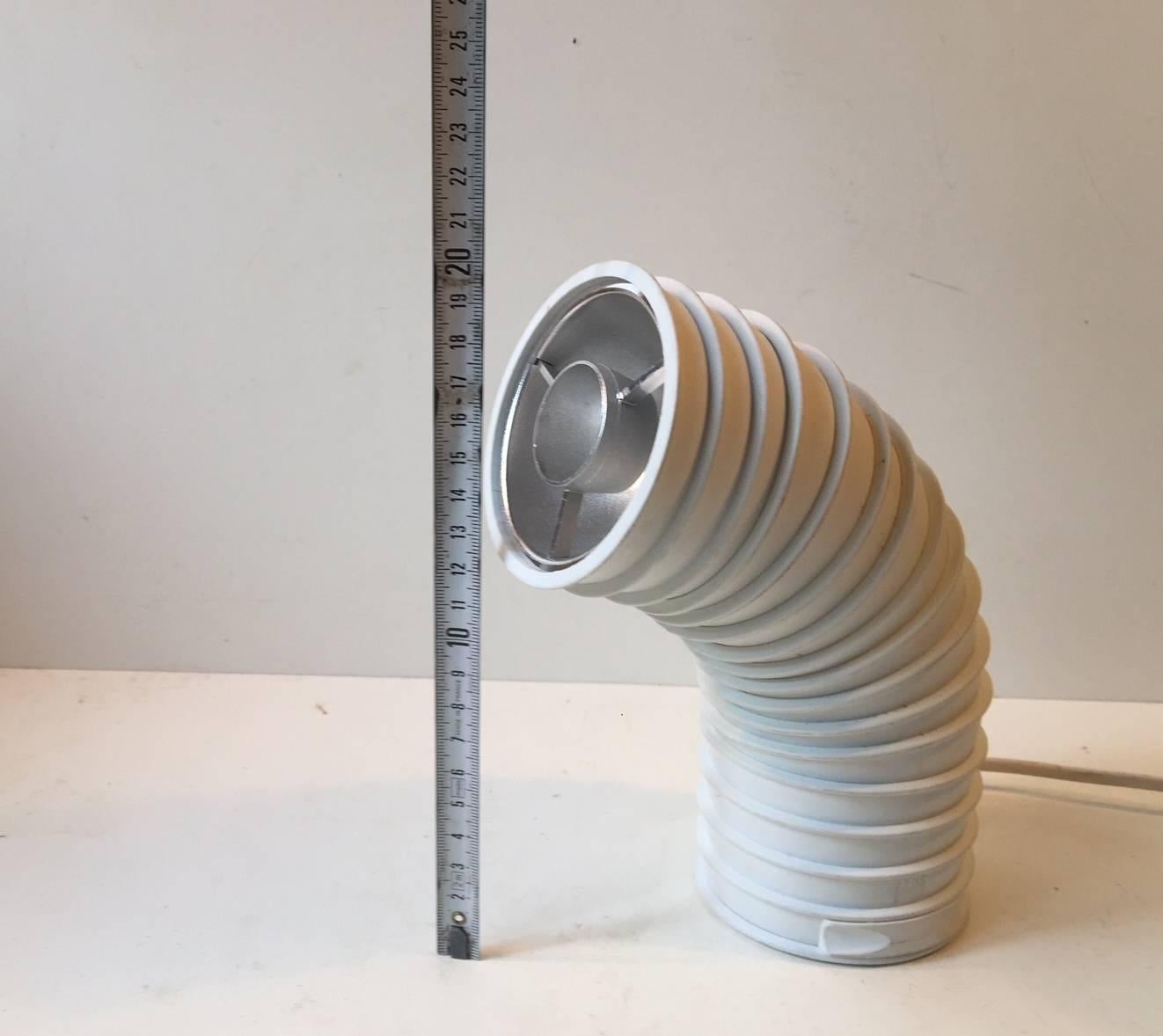 Late 20th Century White Caterpillar Table Lamp by Ole Pless-jørgensen, Nordisk Solar, 1980s For Sale