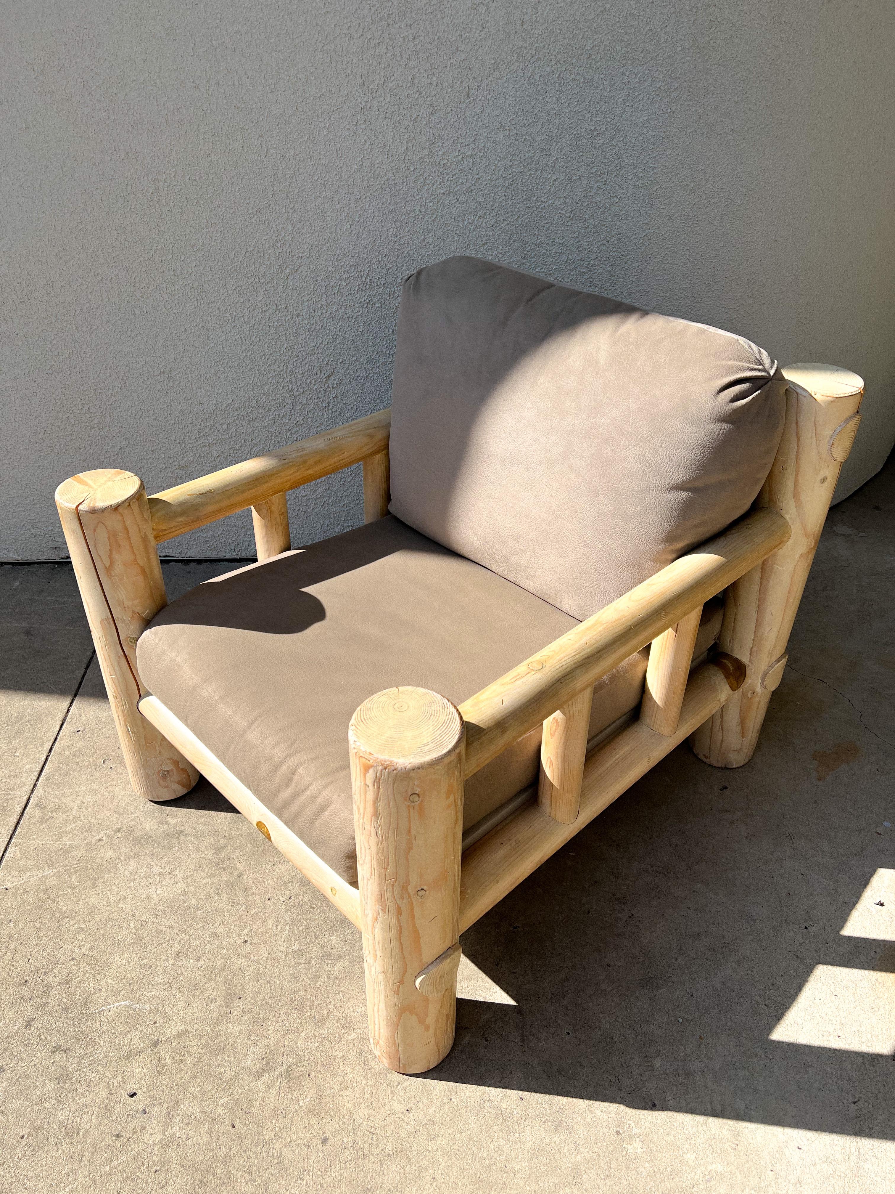 White Cedar Log Lounge Chair 8