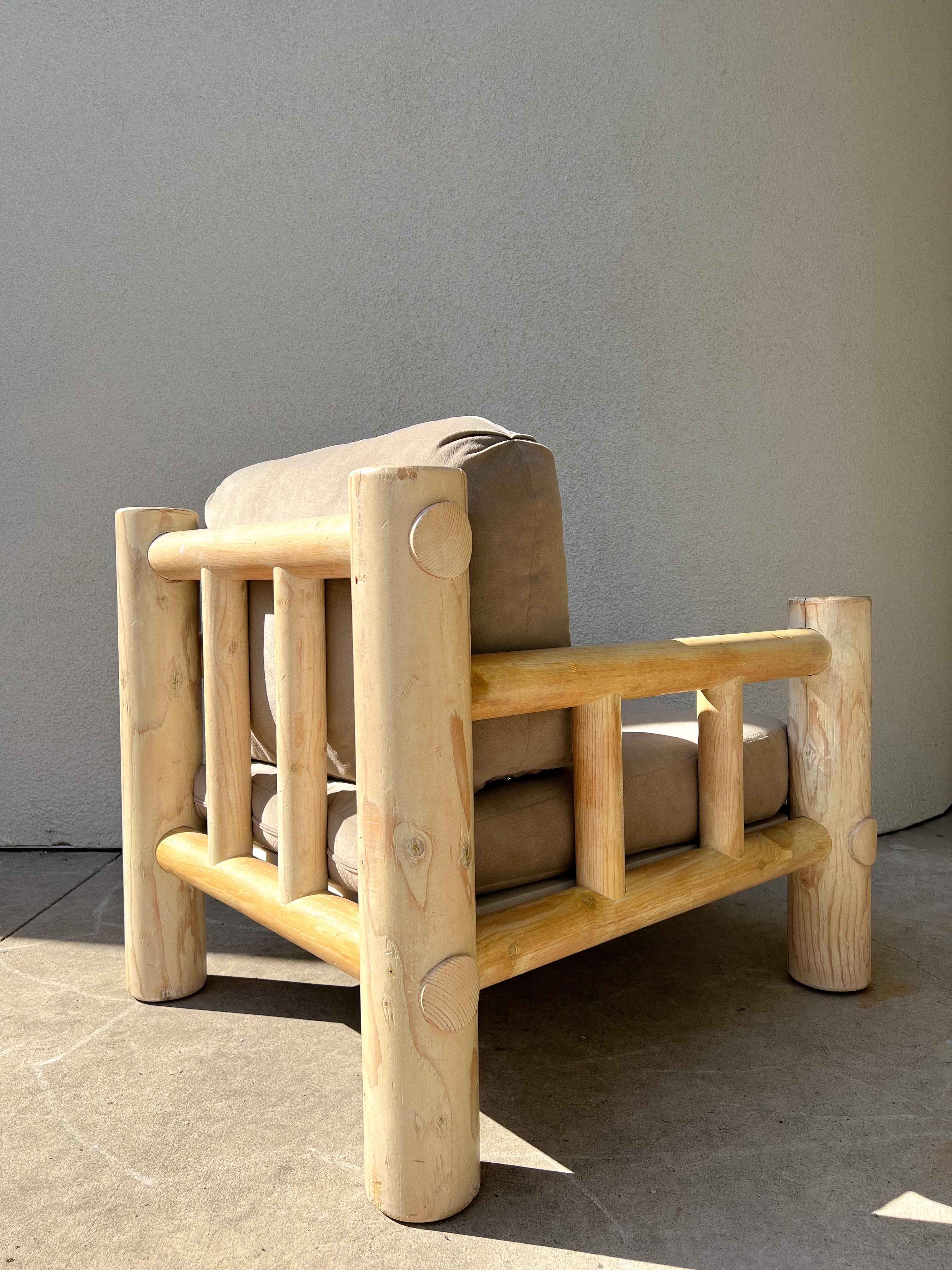Organic Modern White Cedar Log Lounge Chair