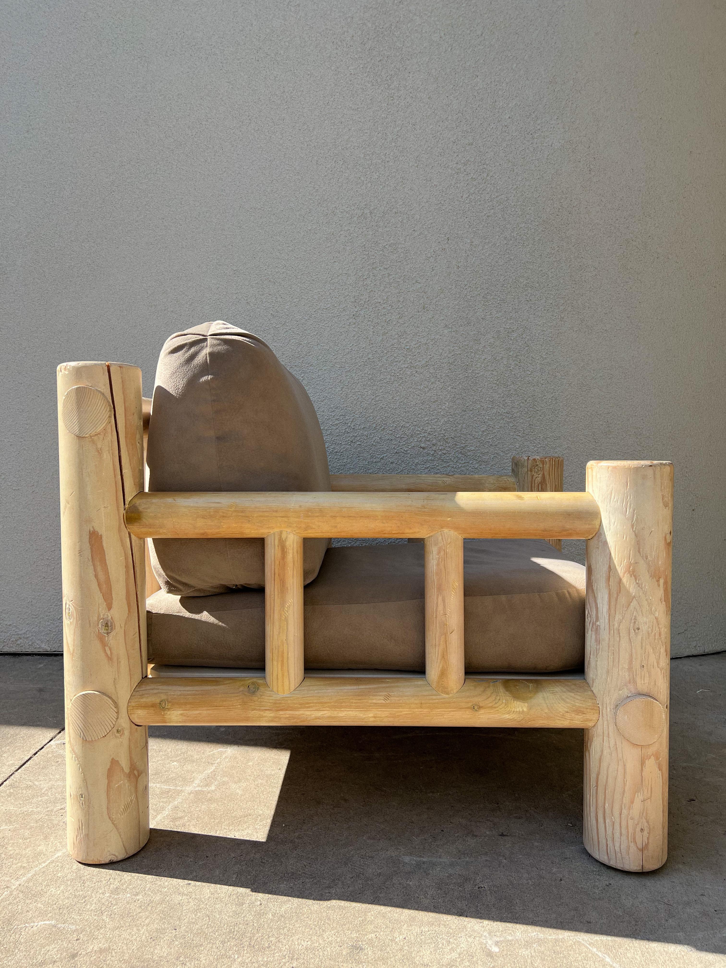 Hand-Crafted White Cedar Log Lounge Chair