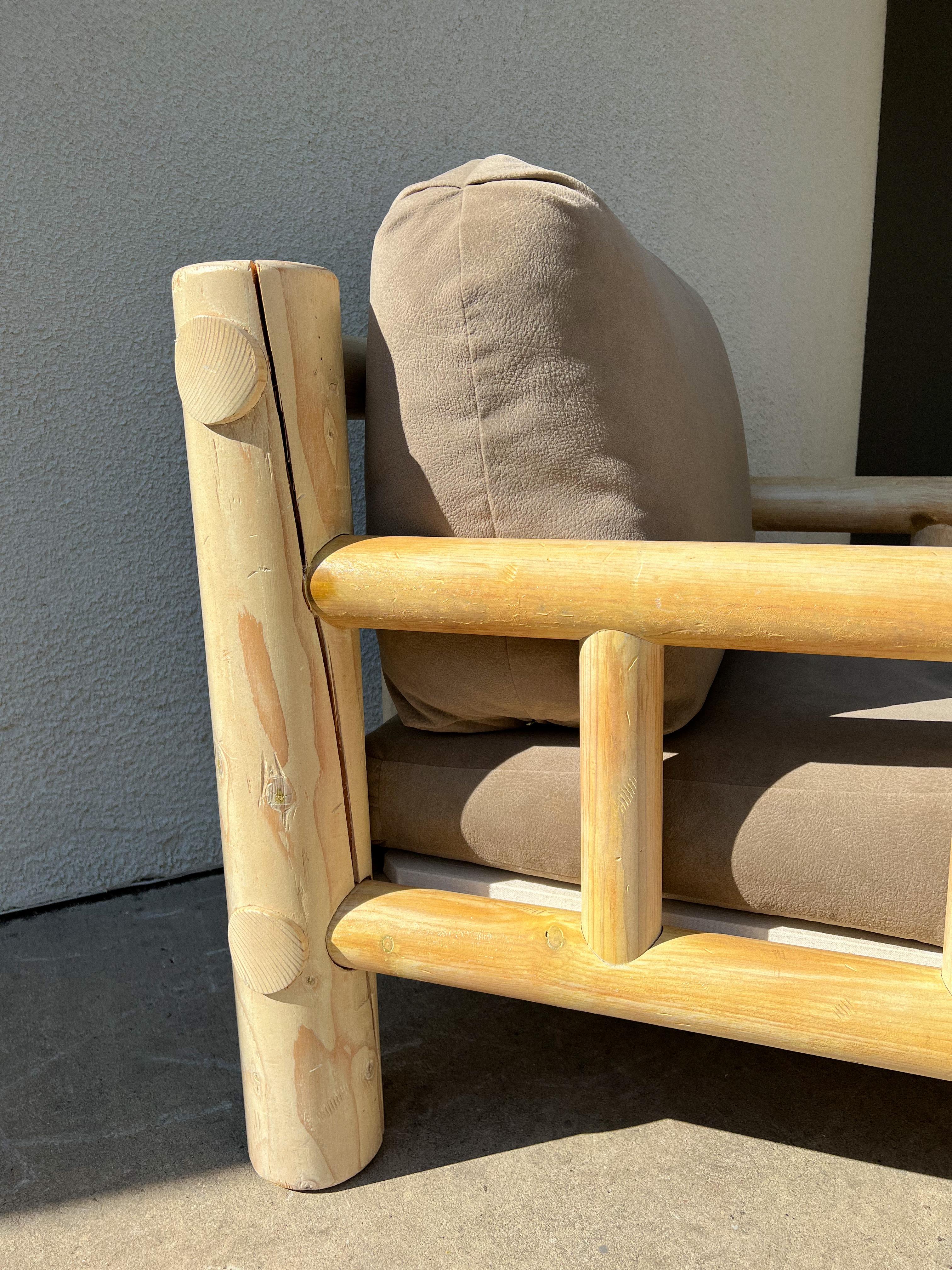 White Cedar Log Lounge Chair In Good Condition In La Mesa, CA