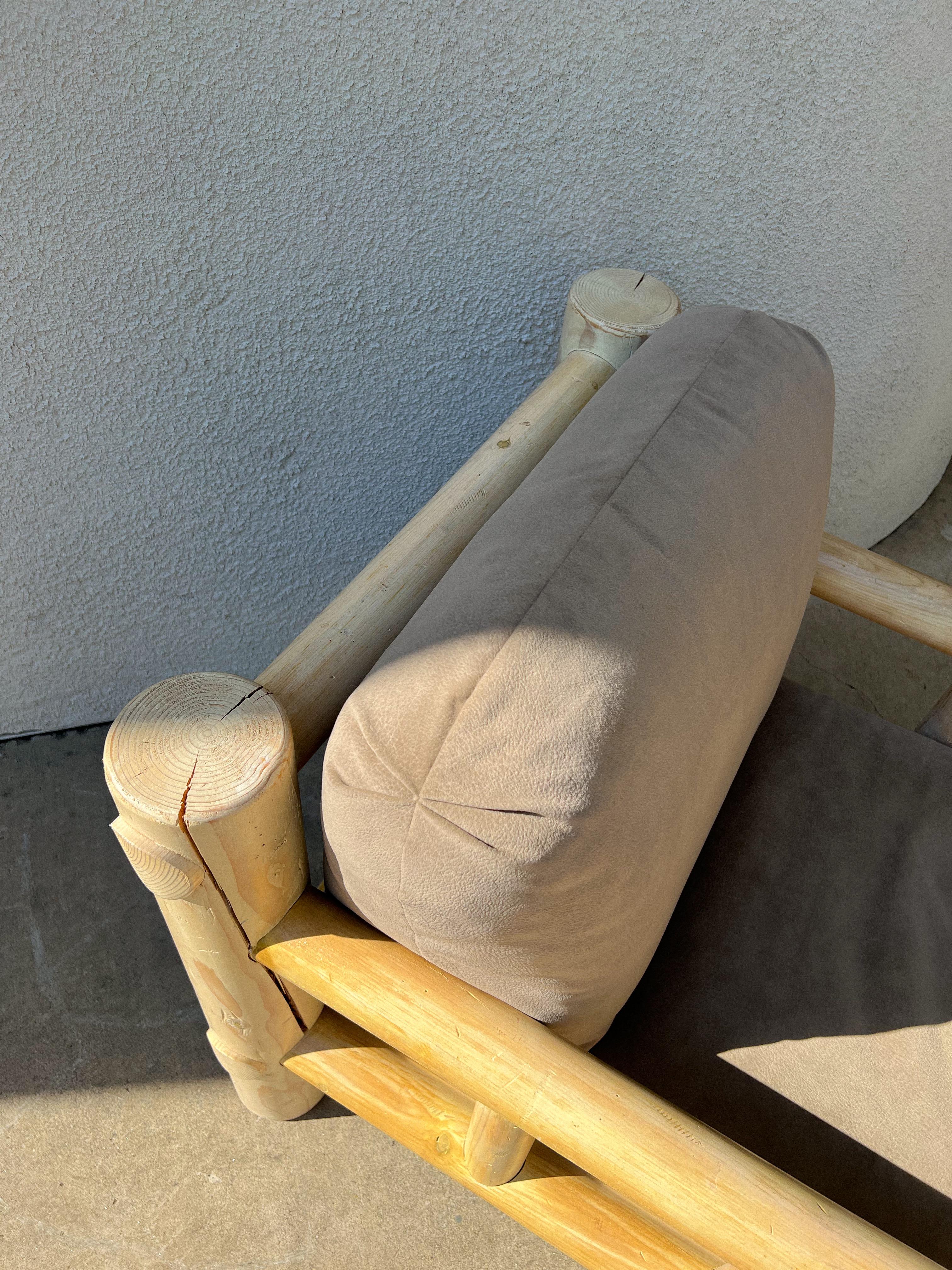 Late 20th Century White Cedar Log Lounge Chair