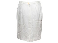 White Celine Pencil Skirt Size FR 42
