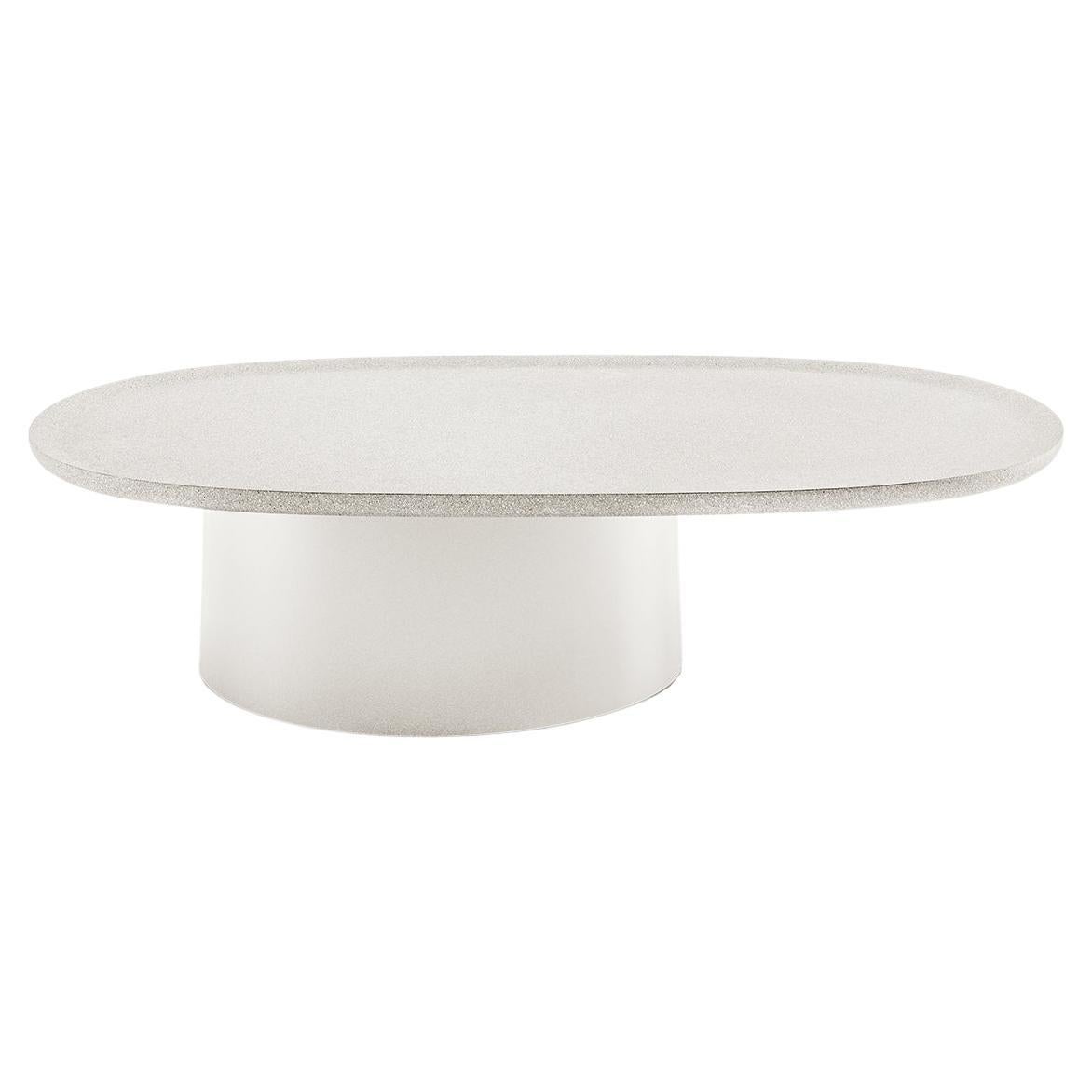 White cement Oval Coffee Table Molteni&C by Vincent Van Duysen Design  - Louisa For Sale