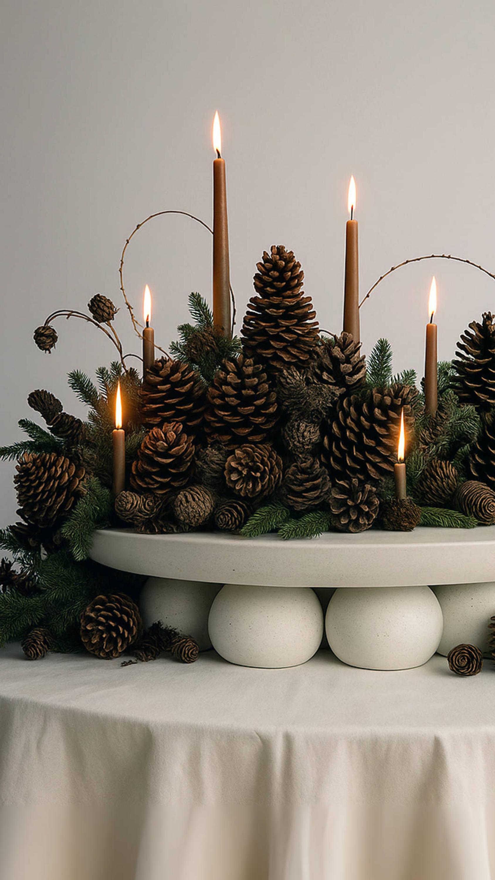 Centrotavola bianco Piedi ovali organici moderni in pietra fusa di Atelier A. Stone in vendita 1