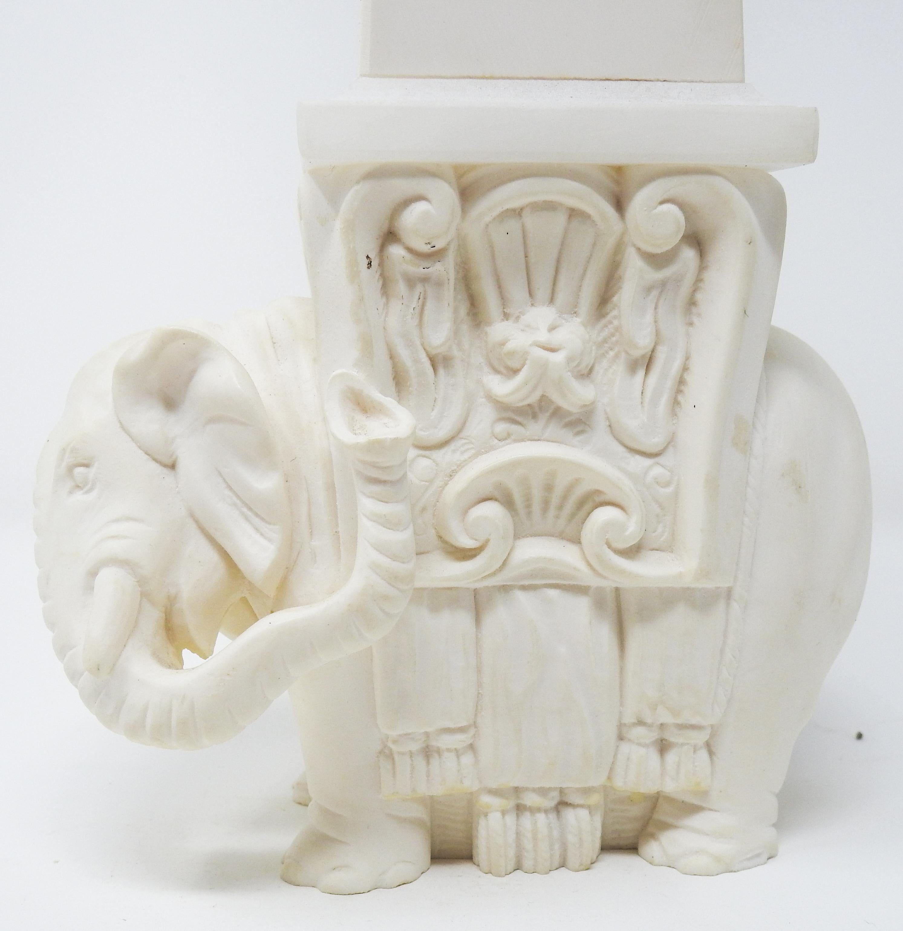 Other White Ceramic and Glass Elephant Obelisk, Vintage For Sale